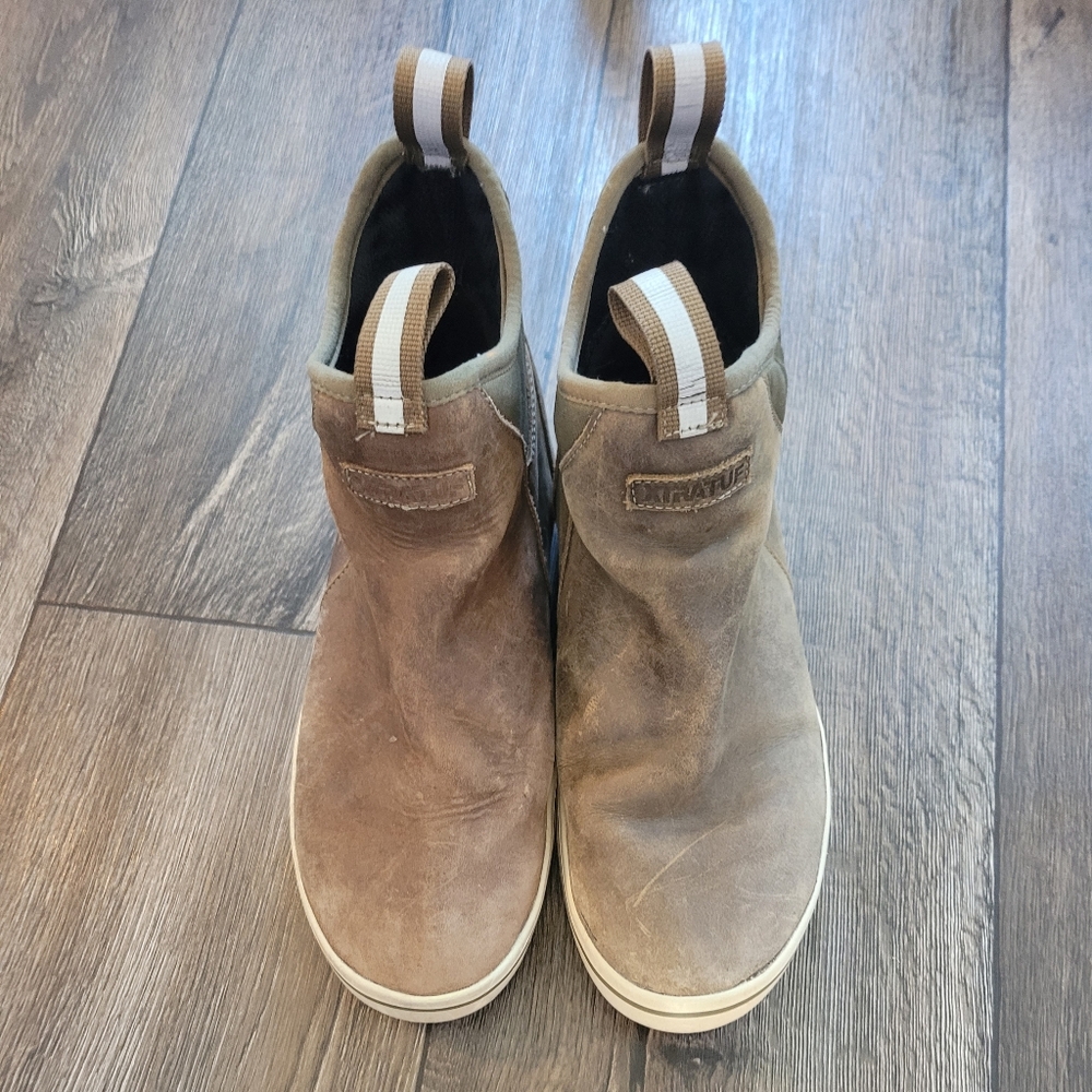 XTRATUF Leather Ankle Deck Boots, known for being 100% waterproof and featuring